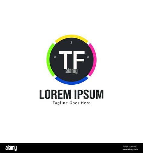 Initial Tf Logo Template With Modern Frame Minimalist Tf Letter Logo
