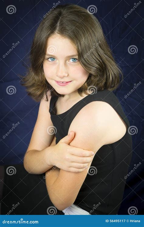 Portrait Of Beautiful Young Girl With Blue Eyes Stock Image Image Of