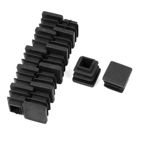 Promotion 16mm X 16mm 12 Pc Square Striated Plastic Table End Plugs