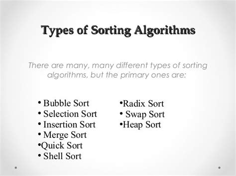 Sorting Algorithms