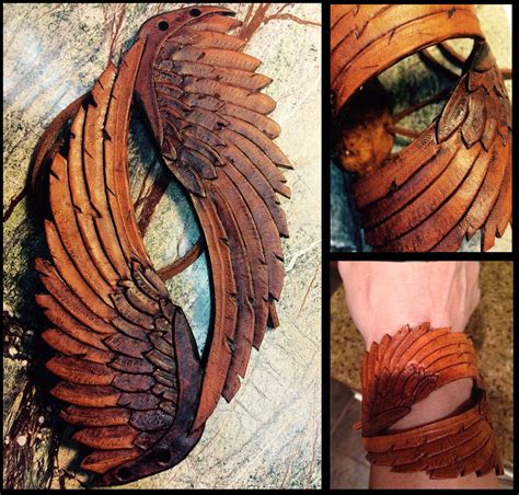 Leather Cuff Bracelet Leather Carving Leather Art Hand Tooled
