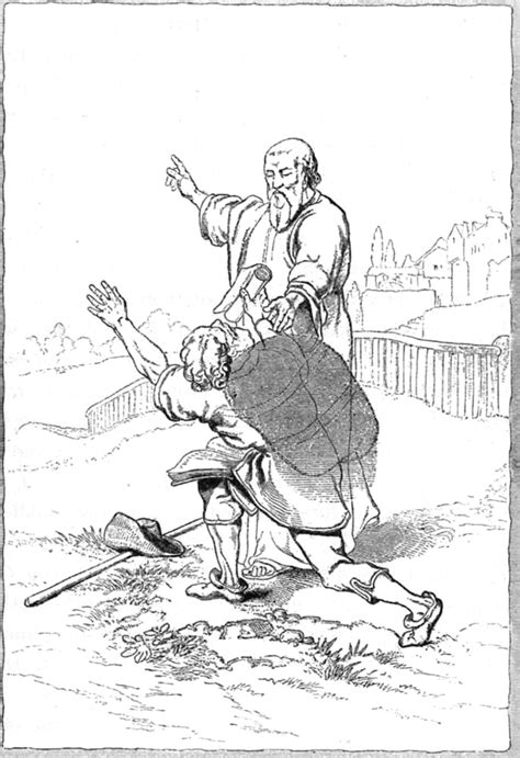 “evangelist shows christian the way” — illustration for bunyan s the pilgrim s progress by