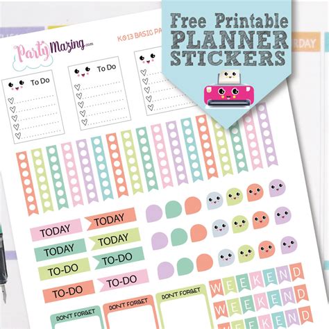 Free Kawaii Printable Planner Stickers Partymazing