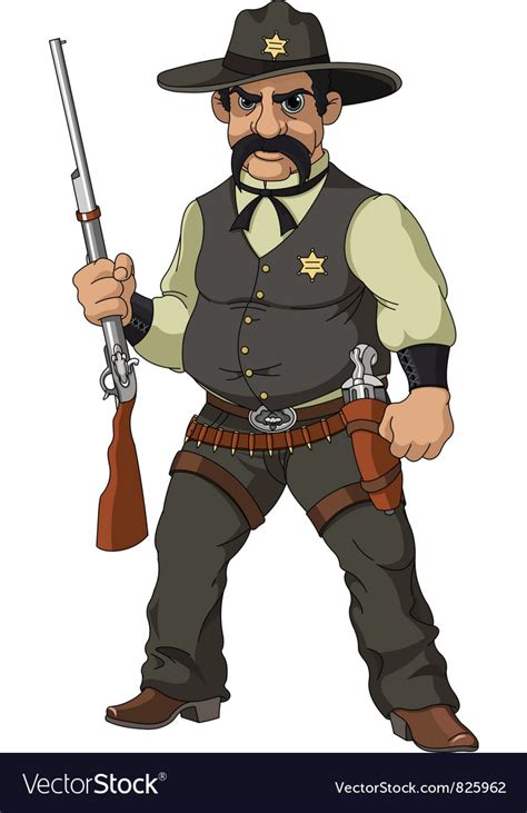 Cartoon Sheriff Royalty Free Vector Image Vectorstock