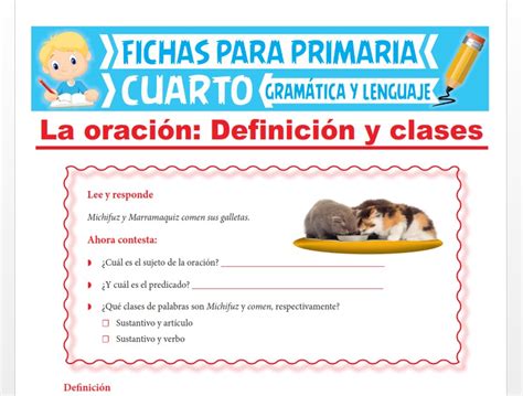 ¿qué Es La Oración Para Cuarto Grado De Primaria