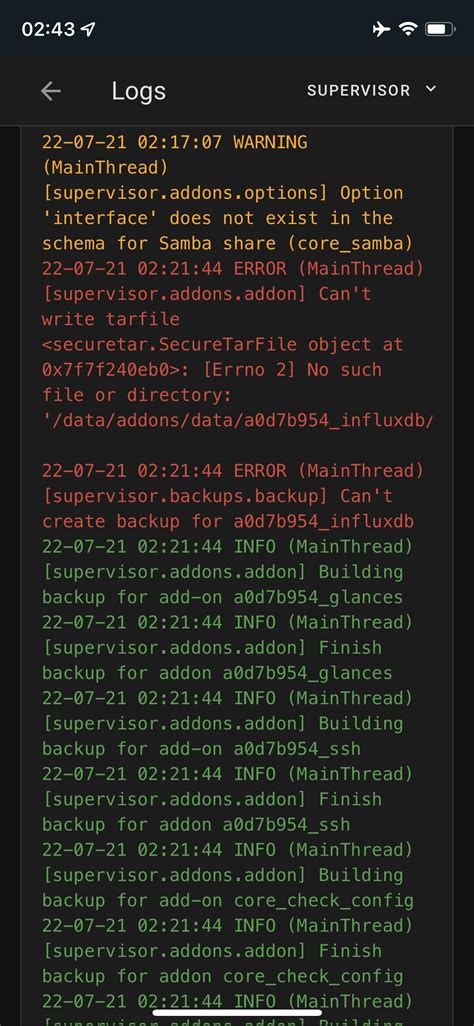 Full Backup Does Not Contain InfluxDB Addon Issue 93 Thomasmauerer