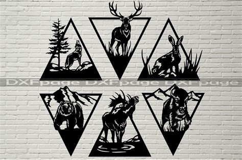 Animals Scene Dxf Wildlife Cut File For Laser Dxf For Etsy Canada