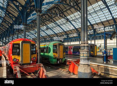 Trains On Brighton Station East Sussex England Stock Photo Alamy