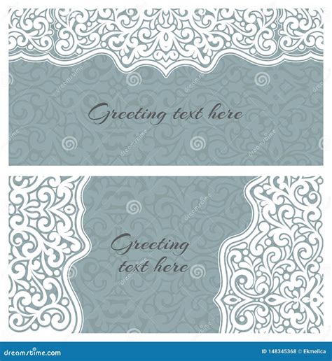 Elegant Greeting Vintage Cards Stock Vector Illustration Of Lacy