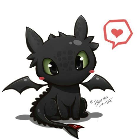 Toothless Chibi Cute Heart How To Train Your Dragon Kawaii How