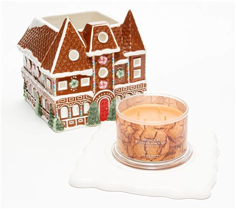Homeworx By Harry Slatkin Ceramic Gingerbread House W Candle Qvc Com