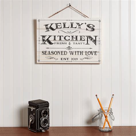 Personalized Wooden Kitchen Signs Wall Decor Farmhouse Last Name