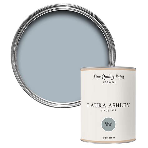 Laura Ashley Chalk Blue Eggshell Emulsion Paint 750ml Diy At Bandq