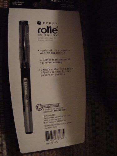 Order by 6 pm for same day shipping. FORAY Liquid Ink Rollerball Pens, 0.7 mm, Med. Point, Blue ...