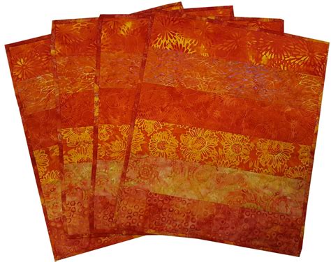 Quilted Placemats In Shades Of Orange Batik By Sieberdesigns On Etsy