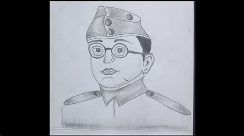 Subhash Chandra Bose How To Draw Portrait Netaji Subhash Chandra Bose Step By Step In Easy
