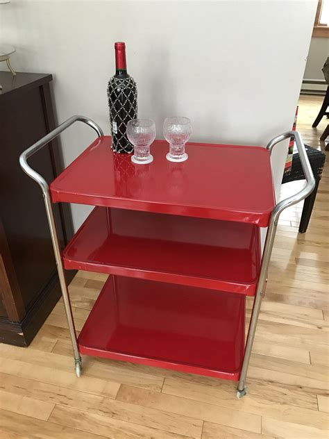 Check spelling or type a new query. Vintage Red Kitchen Metal Mobile Cart Metal | Repurposed ...