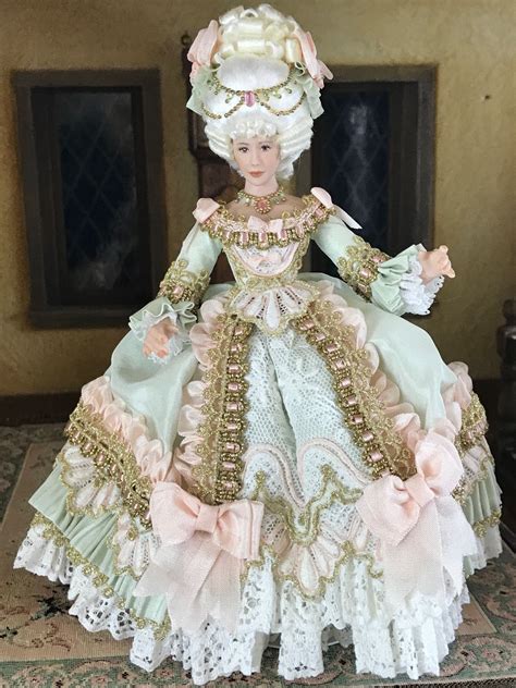 Miniature Dollhouse Porcelain Doll Marie Antoinette Artisan Vintage