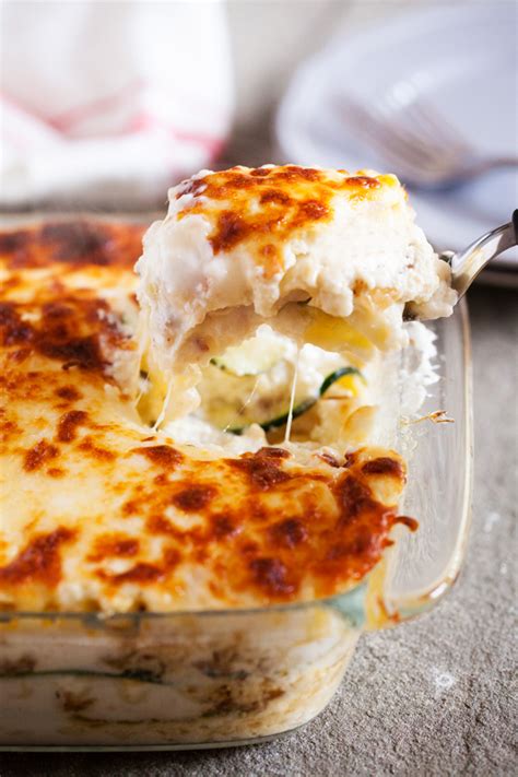 Roasted Garlic White Lasagna With Zucchini And Italian Sausage The
