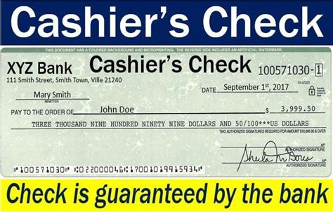 Cashiers Check Definition Meaning And Examples Market Business News