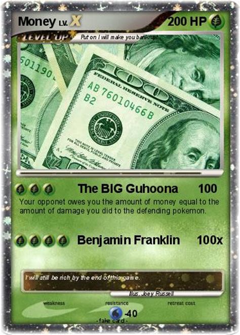 It could be worth just holding on to the cards for ten years to (hopefully) see them increase in value. Pokémon Money 103 103 - The BIG Guhoona 100 - My Pokemon Card