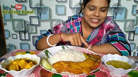 Eating Paneer Posto Kumri Daal And Rice Eating Show YouTube