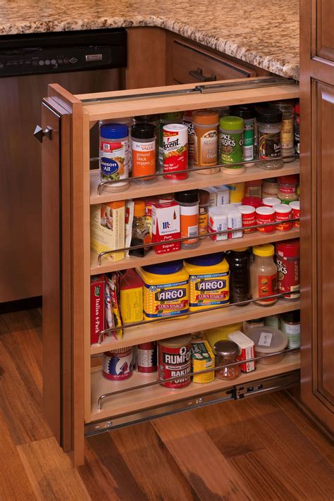 The dropdown spice rack comes in both right and left facing versions, so depending on how your kitchen is setup, you can have the spices be revealed on either the left or right sides of the device. Pull-Out Spice Rack | Pull out spice rack, Kitchen ...