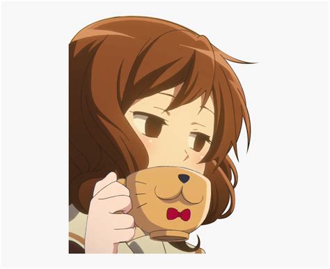 Transparent Smug Clipart Anime Girl Sipping Tea Hd Png Download