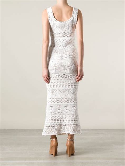 Emilio Pucci Crochet Knit Dress In White Lyst