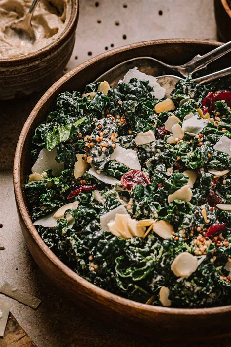Ultimate Kale Salad With Creamy Tahini Lemon Dressing Kale Salad