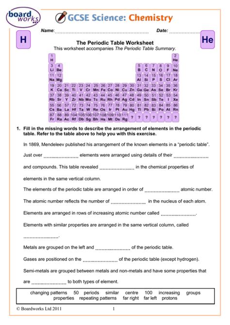 10 Periodic Table Worksheets With Answers Coo Worksheets
