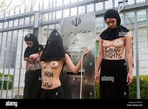 Berlin Germany Th Oct Topless Femen Activists Protest In