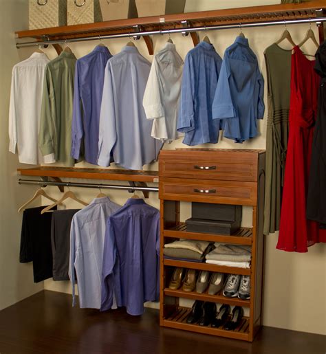 John Louis Home 12 Inch Deep Woodcrest Closet System Carmel Finish