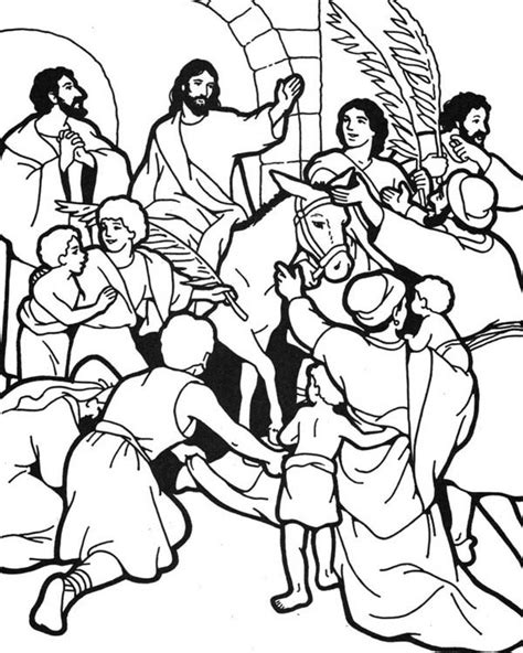 Palm Sunday Colouring In Pictures Christian Teaching Gambaran
