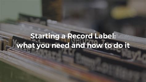 Start out with a main focus. How to start your own record label