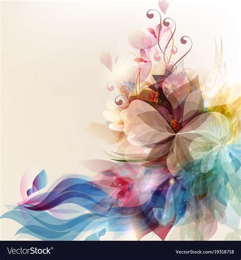 Abstract Floral Background With Colorful And Shiny