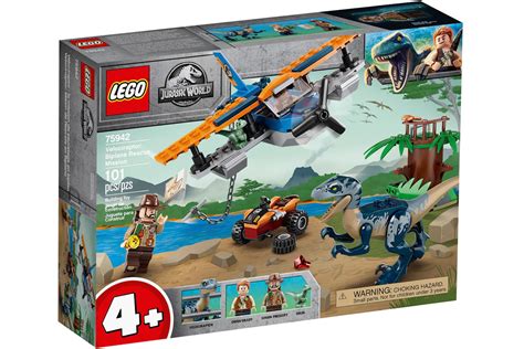 Lego Jurassic World Velociraptor Biplane Rescue Mission Set 75942 Es