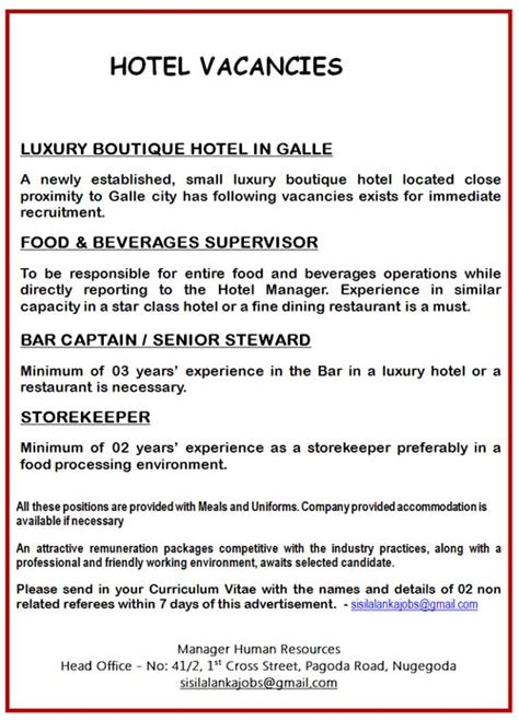 The steward may also perform basic administrative tasks, such as answering phones, taking reservations, and giving. Vacancies for Food & Beverages Supervisor, Bar Captain ...