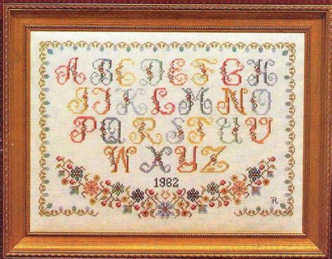 Vintage Counted Cross Stitch Pattern Antique Alphabet Sampler Pdf My