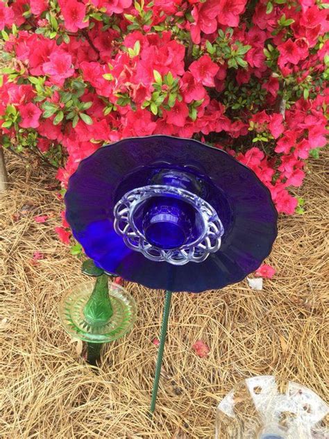 The natural beauty of the delicate, preserved blossoms shines through no. SALE Clara's Cobalt Glass Garden Flower | Etsy | Glass ...