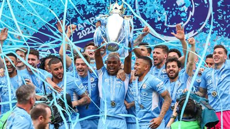 Manchester City Lift Premier League Trophy After Fittingly Dramatic End