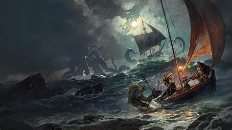 Boat Sea Monster Hd Magic The Gathering Wallpapers Hd Wallpapers Id