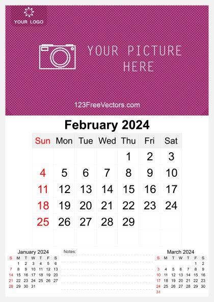 10 February 2024 Calendar Free Vectors Free Images 123freevectors