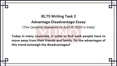 15 April 2023 Ielts Advantage Disadvantage Essay On Work