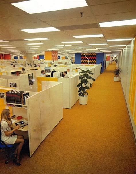 14 Pictures Of Early Office Cubicles And Retro Open Plan Office Layouts