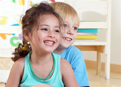 Happy Kids In Kindergarten Stock Photo Image Of Secret 15342256