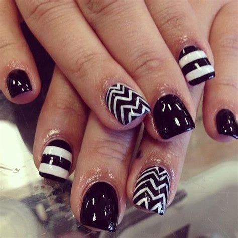Black and white abstract nails blog flauntme, black and white acrylic paint nail. 50 Crazily Cool Black and White Nail Art -DesignBump