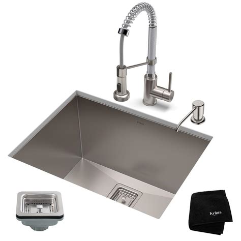 Kraus Pax All In One Undermount Stainless Steel 24 In Single Bowl