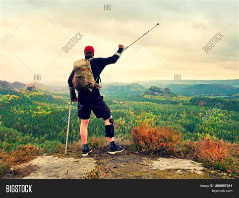 Happy Man Hiker Image And Photo Free Trial Bigstock