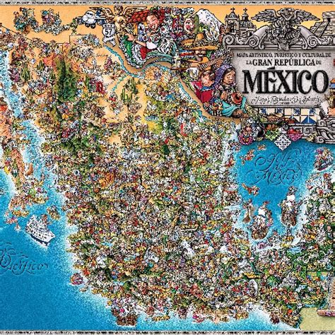 Mapa Ilustrado De México